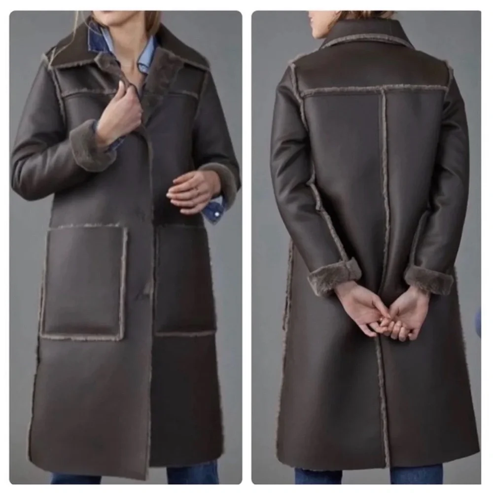 Anthropologie Kerry Reversible Faux Fur Coat NWT - L and XL - Picture 2 of 15